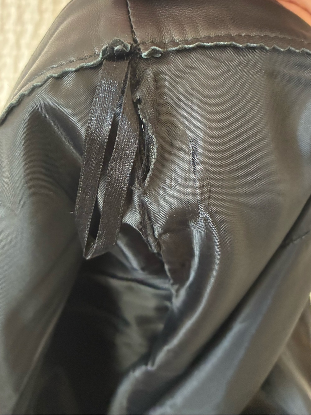 VTG Black Italian Leather Pants with Floral Brocade Side Panels - Picture 10 of 10